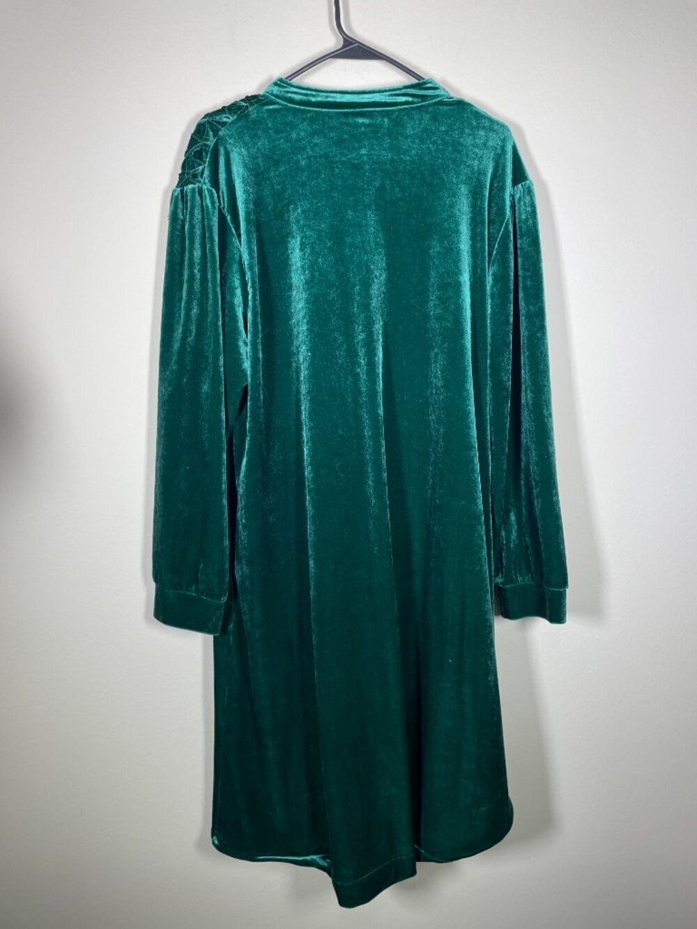 The Vermont Country Store Green Velvet Full Zip Night Gown House Coat Medium! - Picture 4 of 4